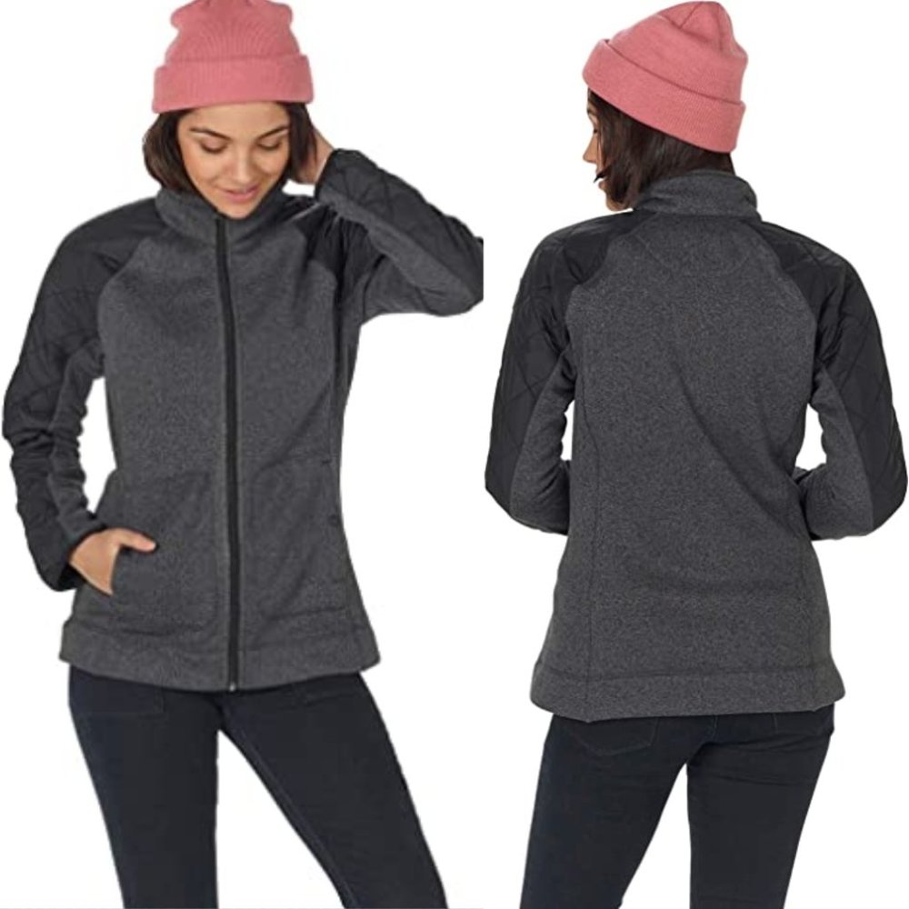 Burton Gray & Black Full Zip Pierce Fleece Jacket